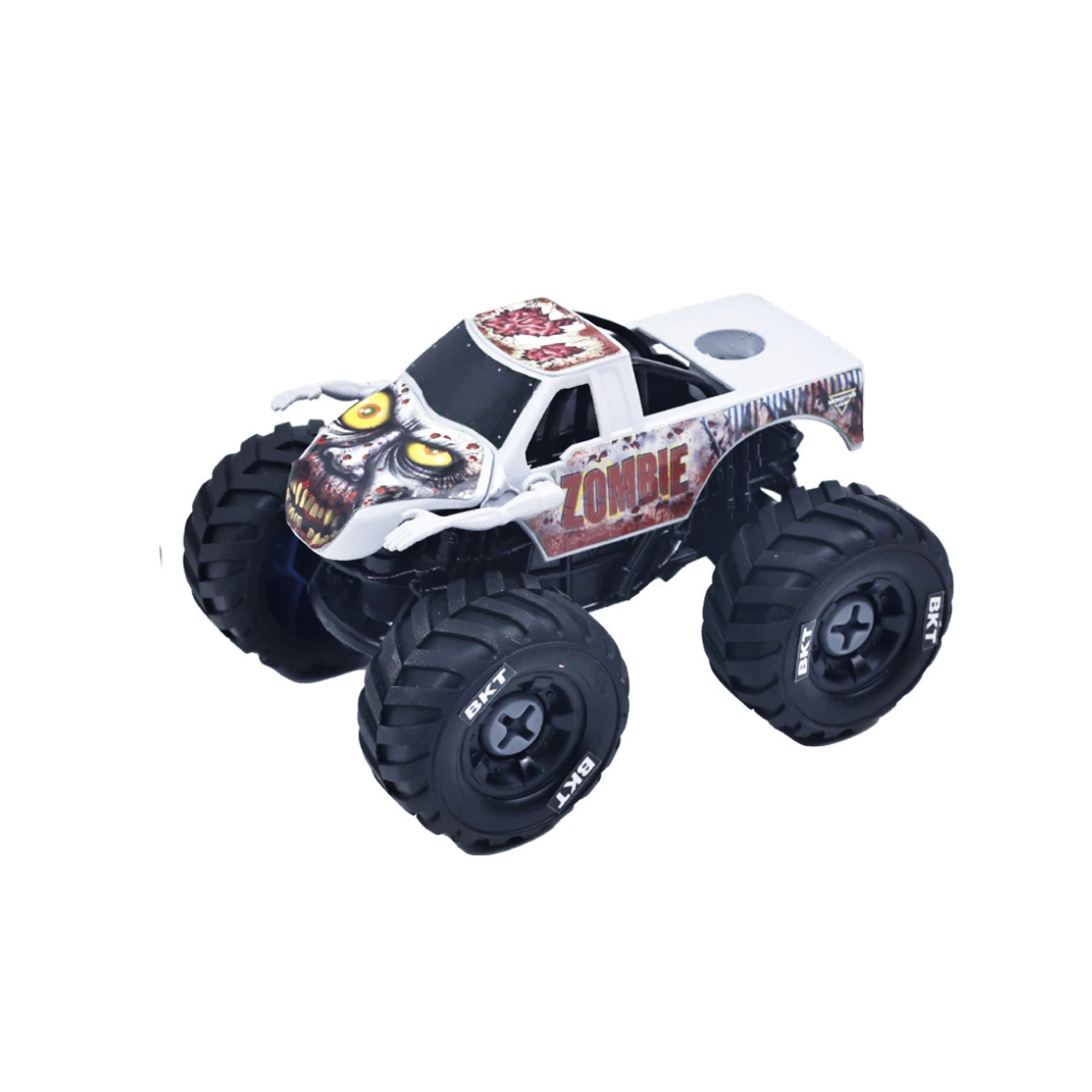 Pack Monster Jam Armable 1:43 x4 - Grave Digger, Zombie, El Toro Loco y Megalodon