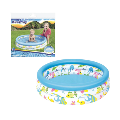 Pileta Inflable 3 Aros Fondo del Mar 102x25 cm