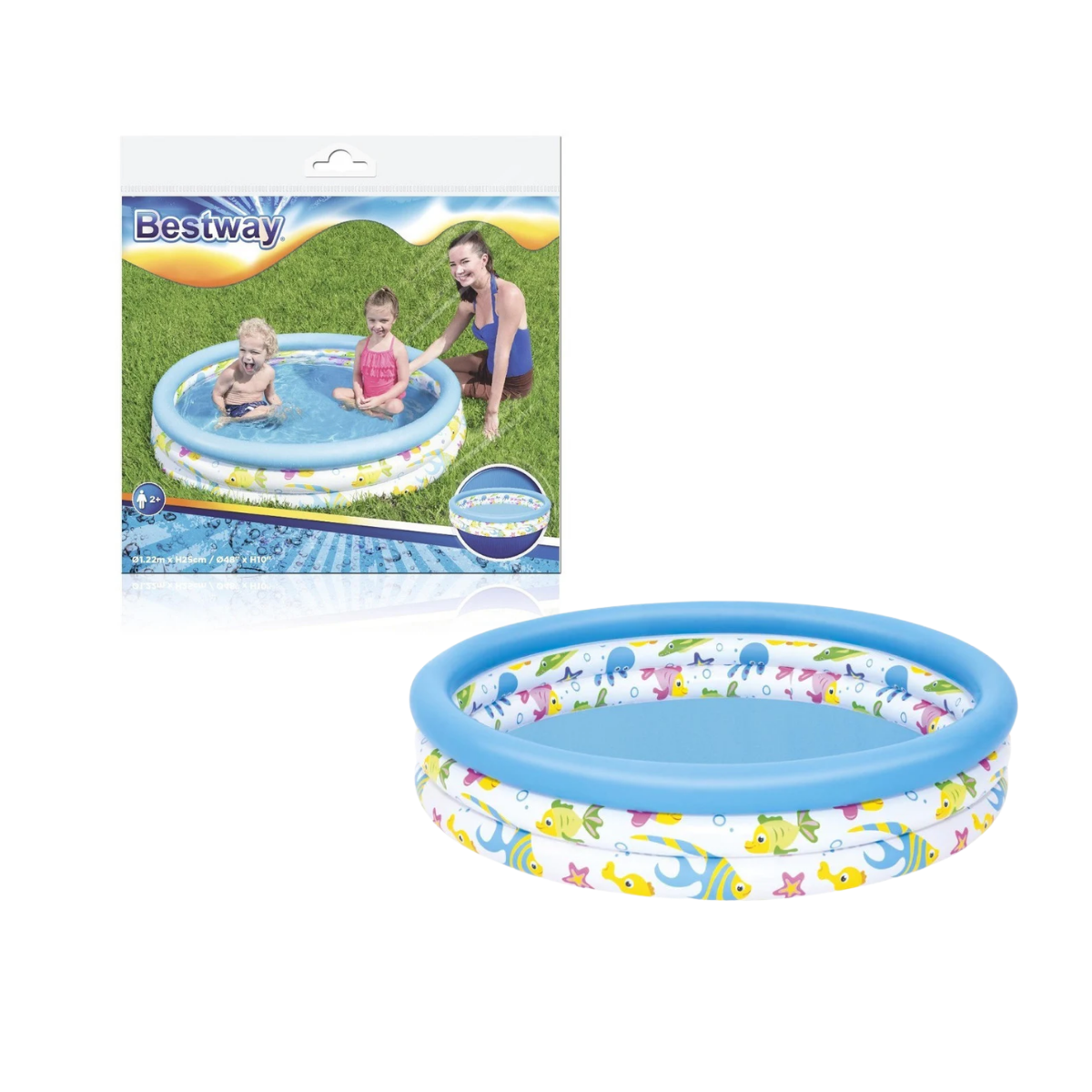 Pileta Inflable 3 Aros Fondo del Mar 122x25 cm