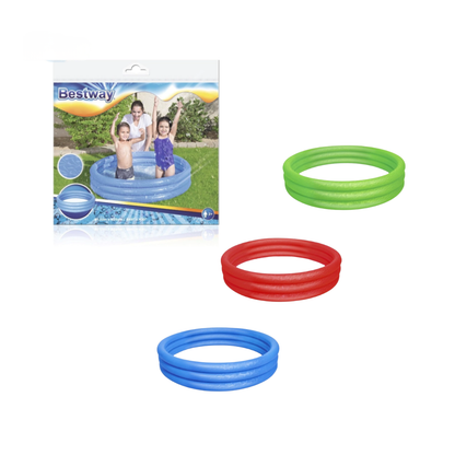 Pileta Redonda Inflable 3 Aros de Colores 122x25 cm