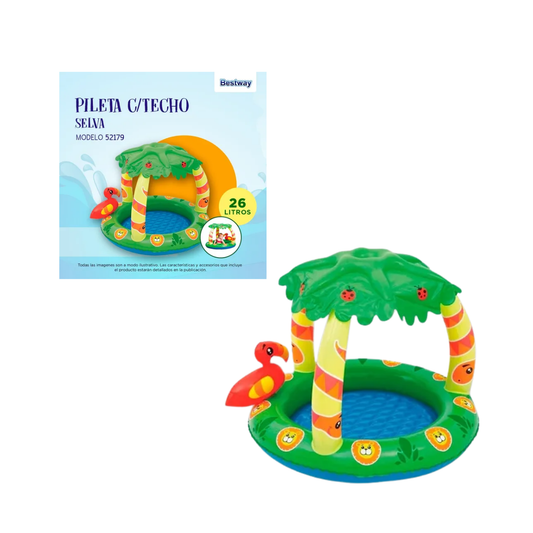 Pileta Inflable para Bebés con Techo "Selva" 99x91x71 cm