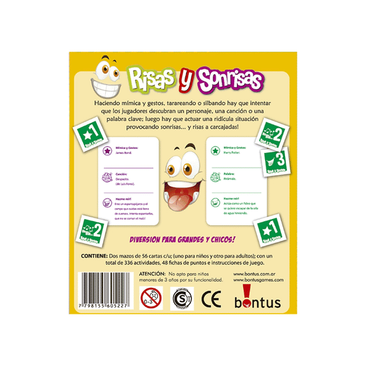 Juego De Cartas  Risas y Sonrisas