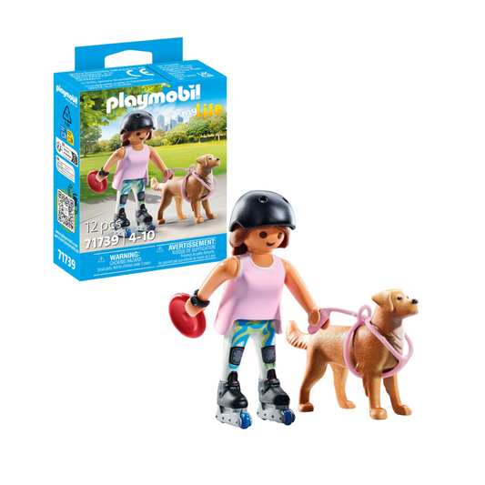 Playmobil Patinadora Con Retriever 71739