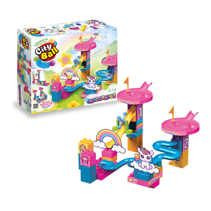 Laberinto De Bolitas Unicornio 35 Piezas Con Bloques Rasti