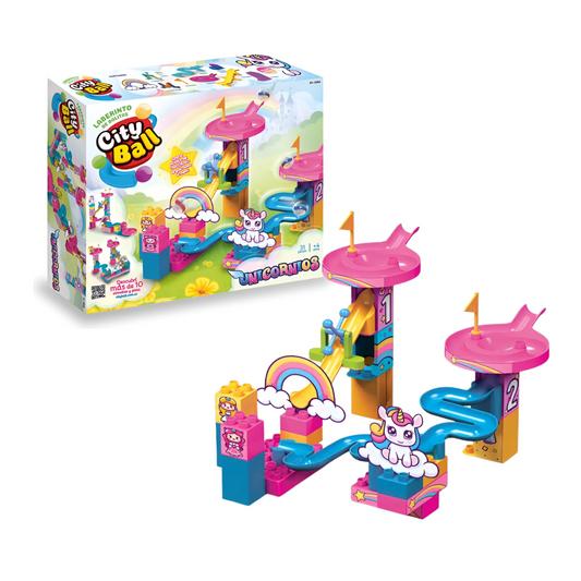 Laberinto De Bolitas Unicornio 35 Piezas Con Bloques Rasti
