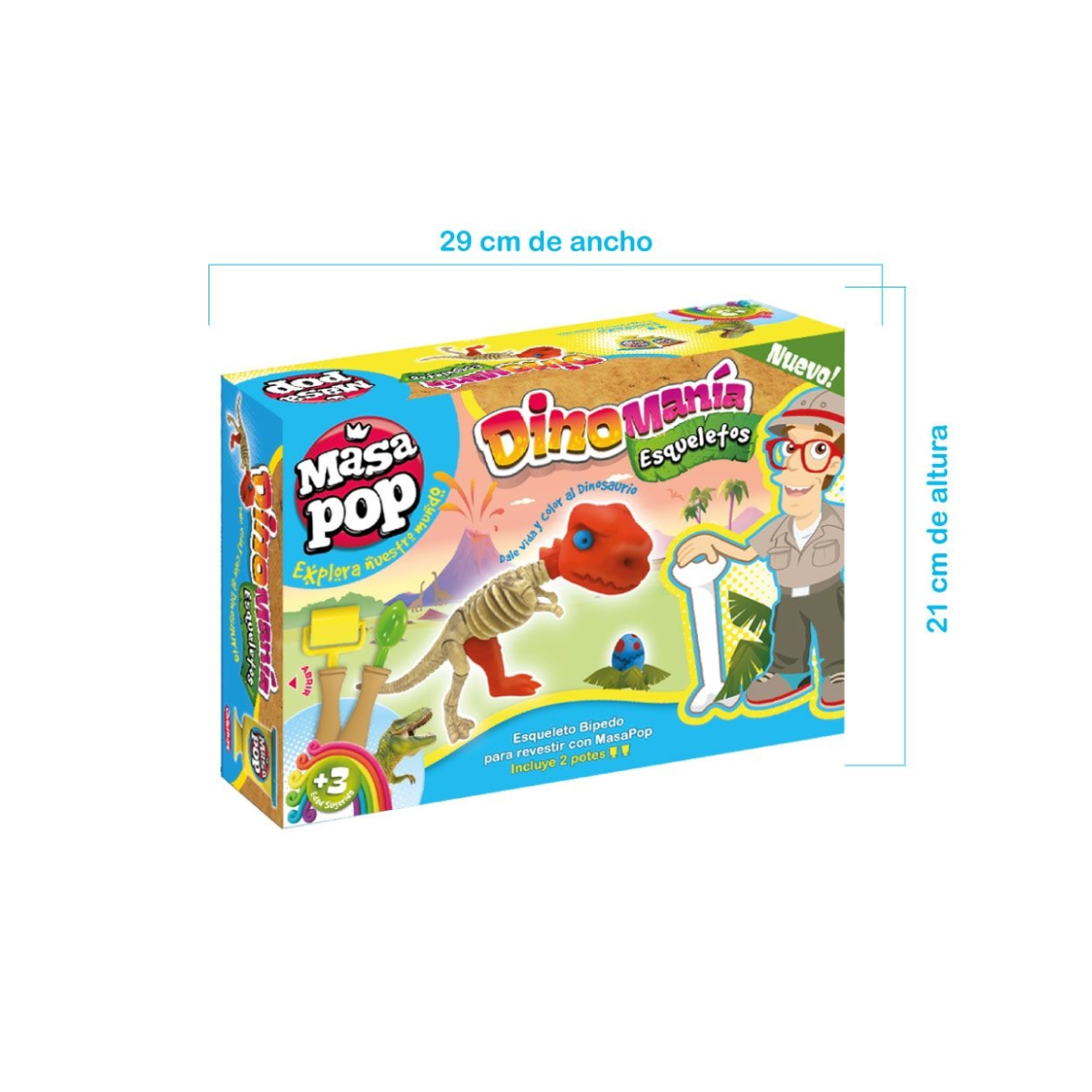 Juego De Masas Masapop Dinomanía Esqueletos Cuadrúpedo Chikitoys