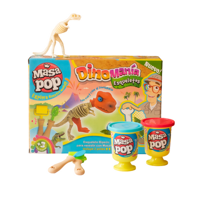 Juego De Masas Masapop Dinomanía Esqueletos Cuadrúpedo Chikitoys