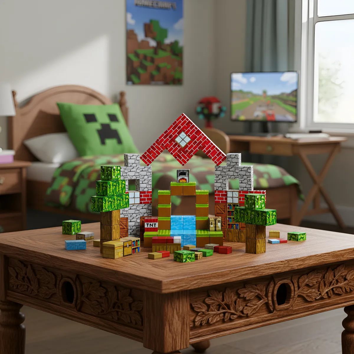 Bloques Magnéticos Minecraft Mini Park 100 Piezas Z018