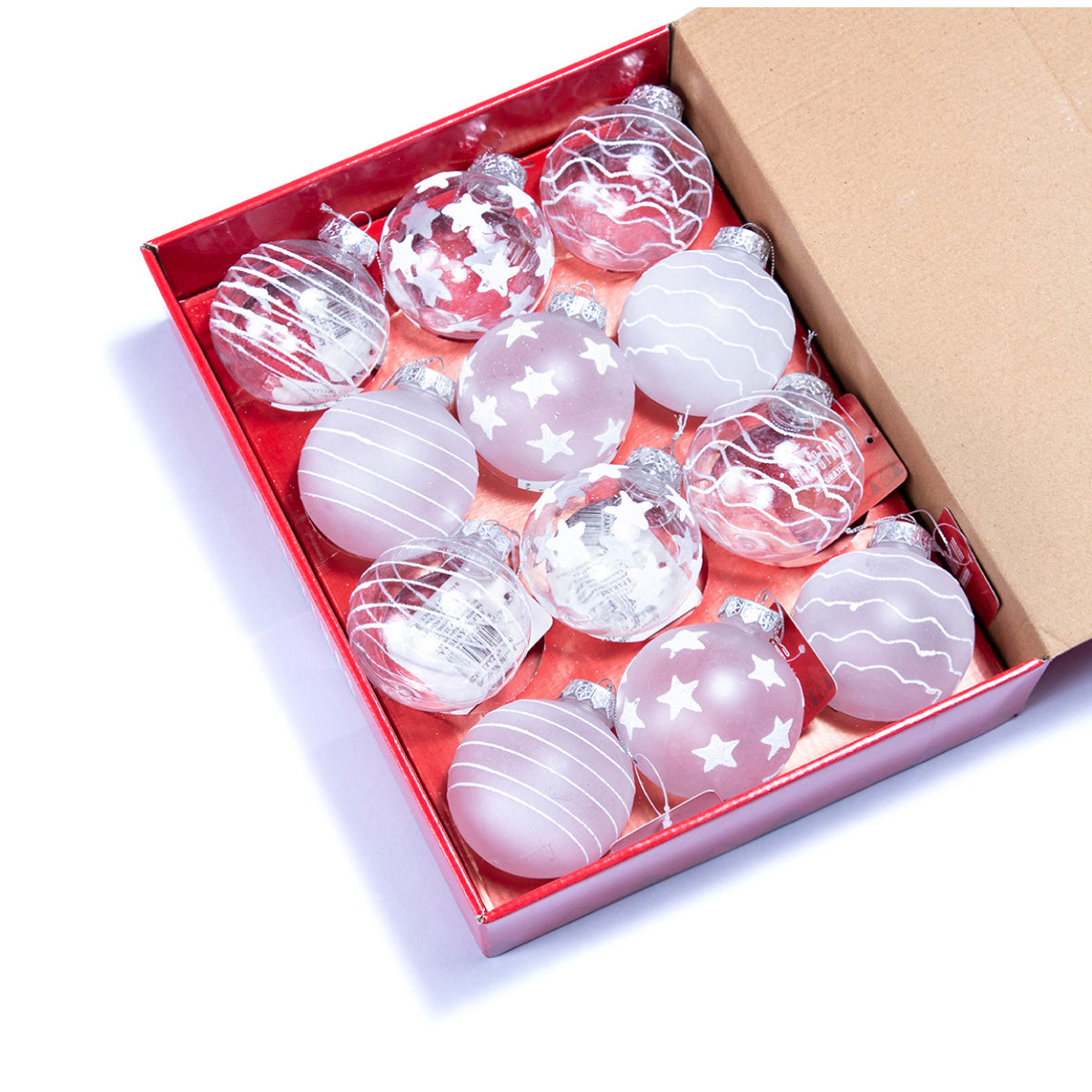 Decoración Navidad Bola Transparente Blanco 8cm