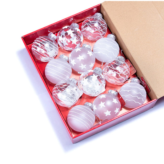 Decoración Navidad Bola Transparente Blanco 8cm