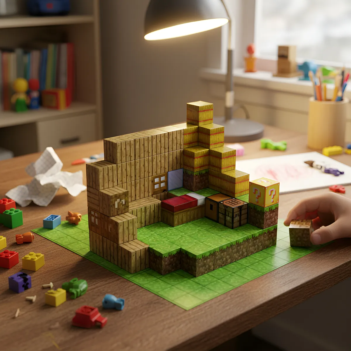 Cubos Magnéticos Minecraft Casa de Aldea 100 piezas T084