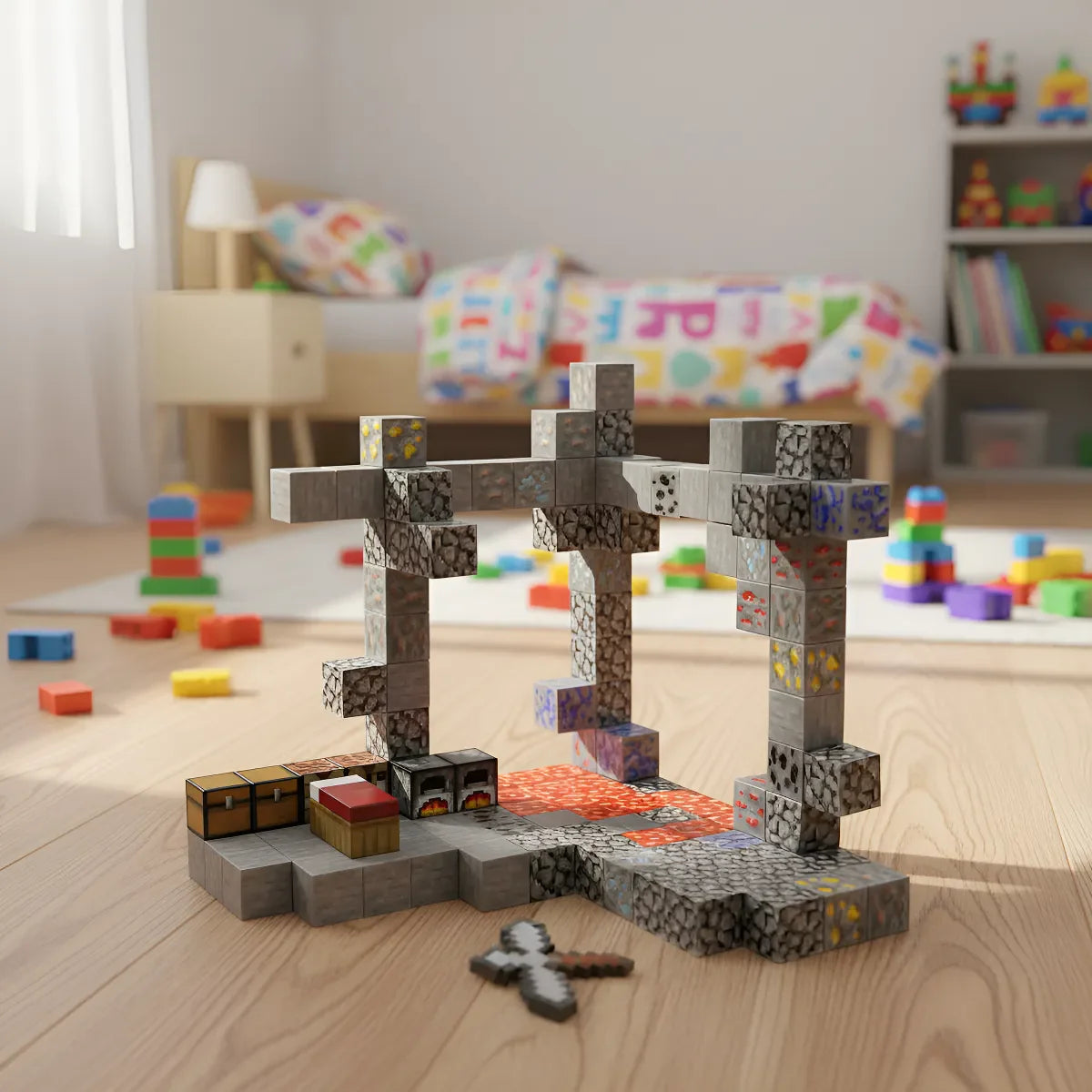 Cubos Magnéticos Mina 128 Piezas T033