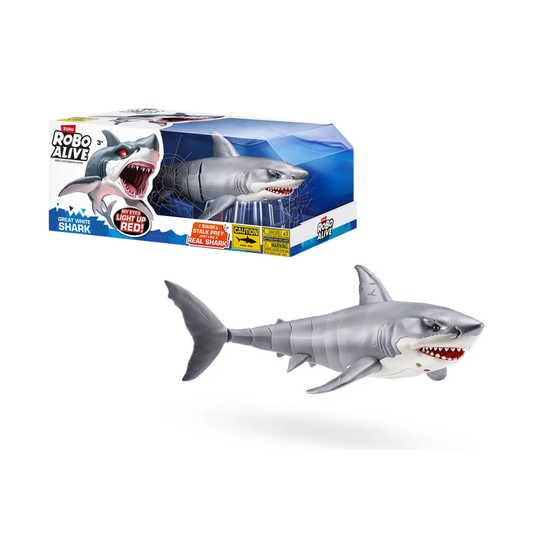 Robo Alive Tiburón Blanco Realista Great White Shark 35 cm