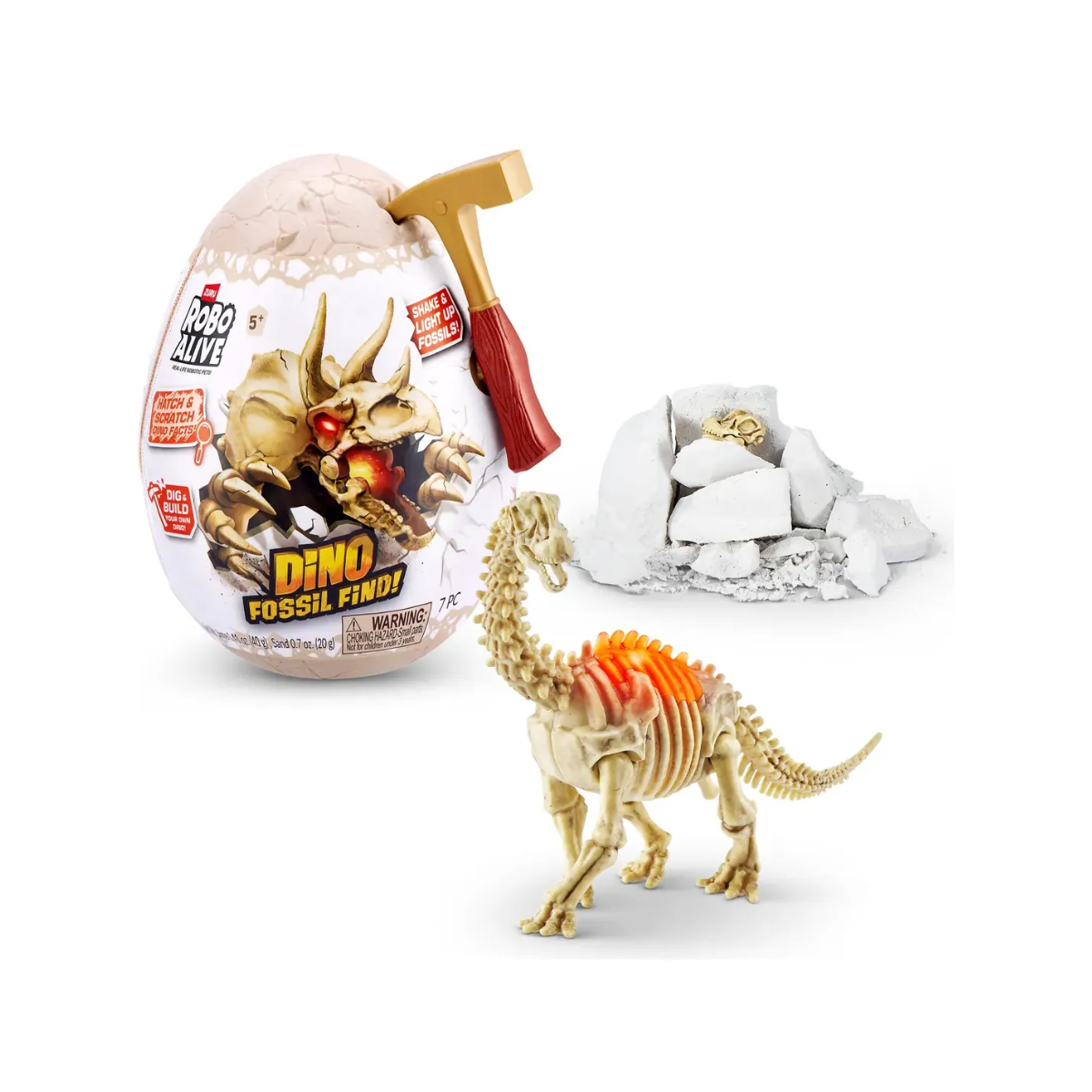 Robo Alive Dino Fossil Find - Huevo Sorpresa Desentierra Fósiles 18 cm