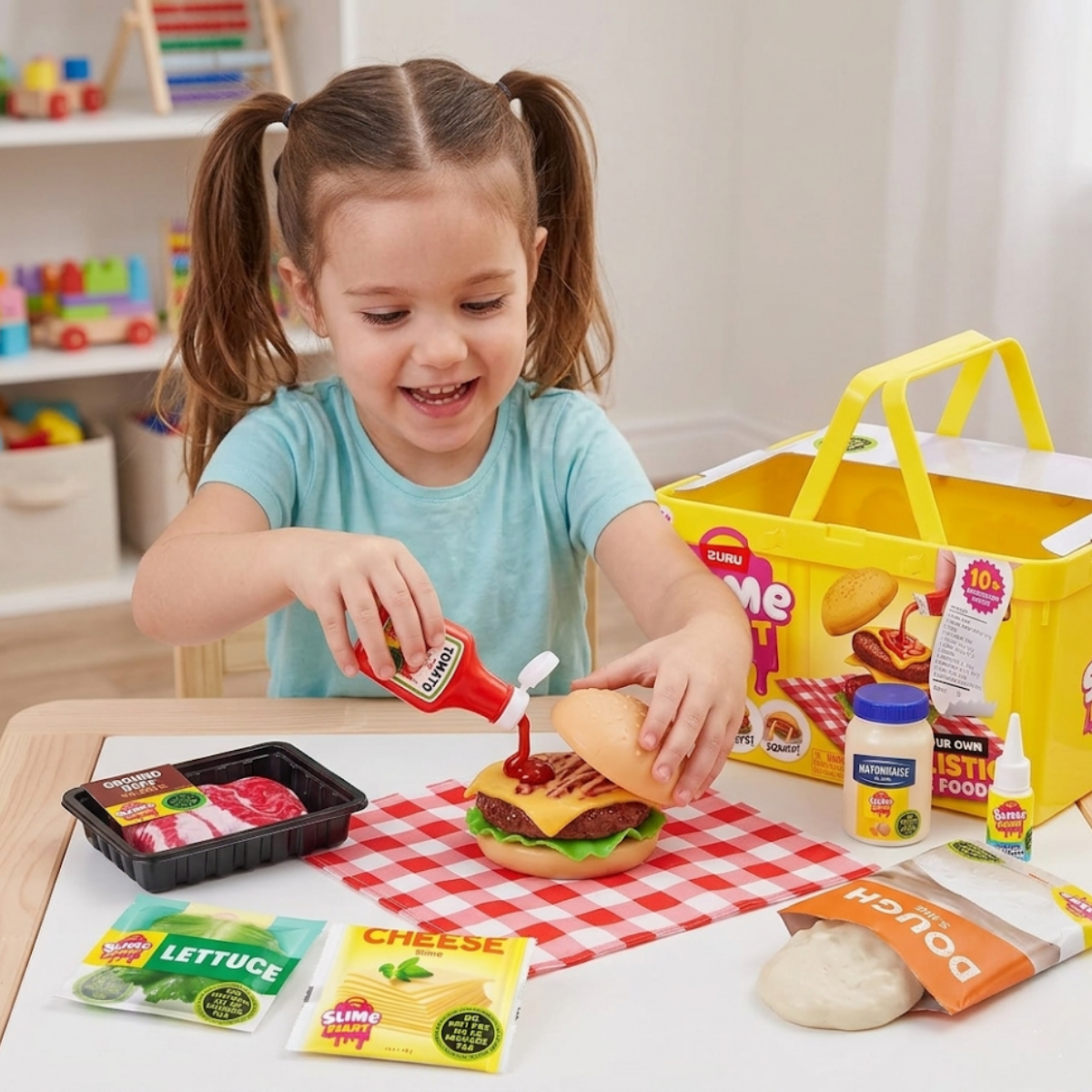 Slime Mart Canasto de Compras Crea Tu Hamburguesa