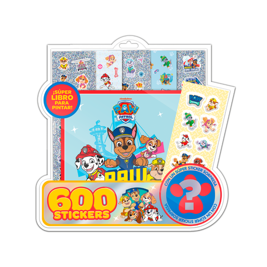 Blíster 600 Stickers Paw Patrol