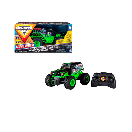 Monster Jam RC Grave Digger - Vehículo Control Remoto Full Function Escala 1:24 (66803G)