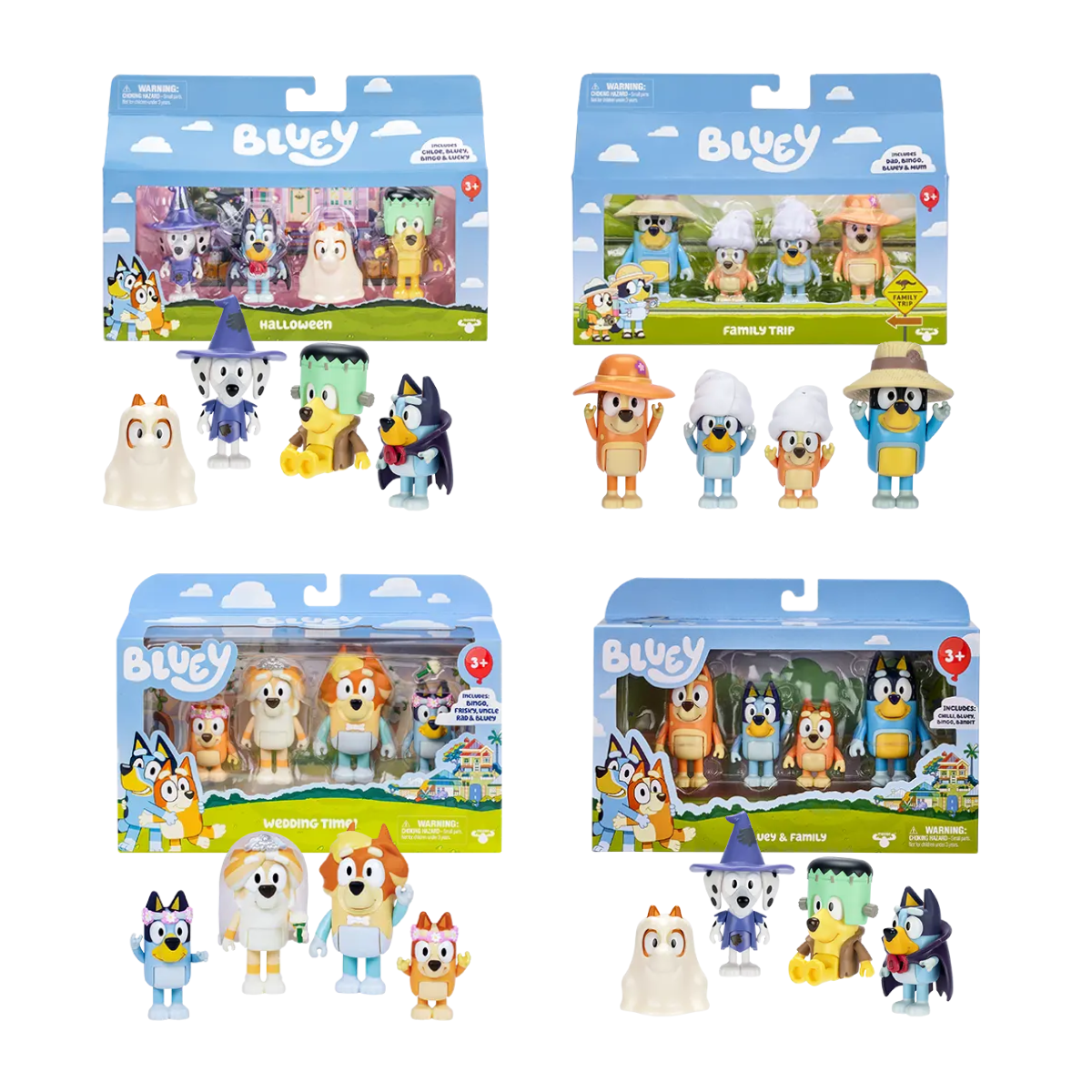Bluey Pack de 4 Figuras Friends