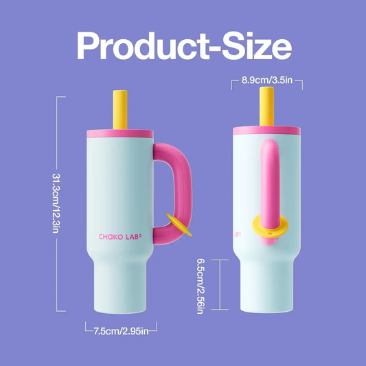 Vaso Térmico Rosa y Azul Bawang Tumbler Chako Lab 1100 ml