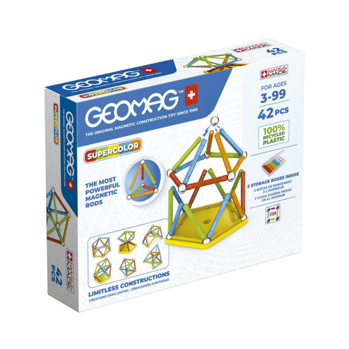 Juego De Mesa Geomag Supercolor 42 Piezas