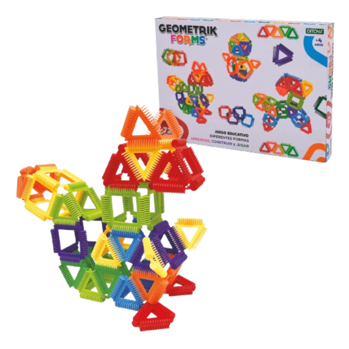 Juego De Construcción Geometrik Forms 72 piezas Ditoys