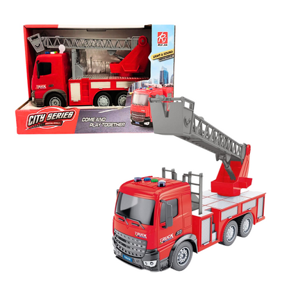 Camión Escalera Despegable de Bomberos Luz Y Sonido Isakito