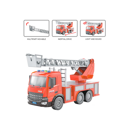 Camión Escalera Despegable de Bomberos Luz Y Sonido Isakito