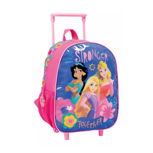 Mochila Escolar Princesas Stronger Together Con Rueditas