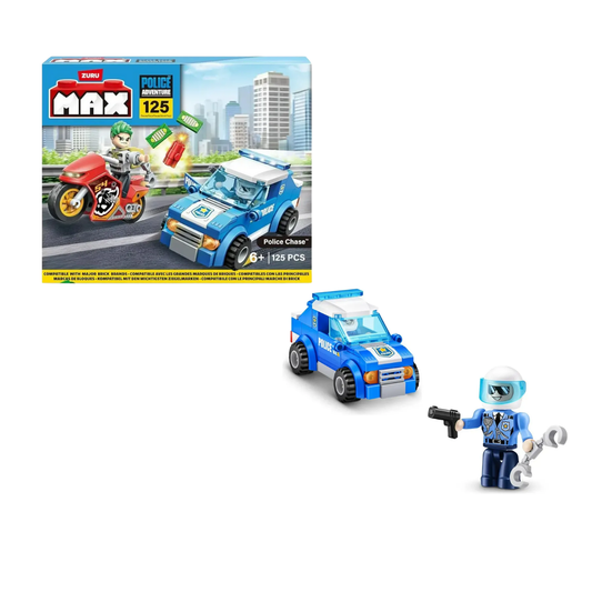 Max-Max City 125 Brick Box – Playset de Policía