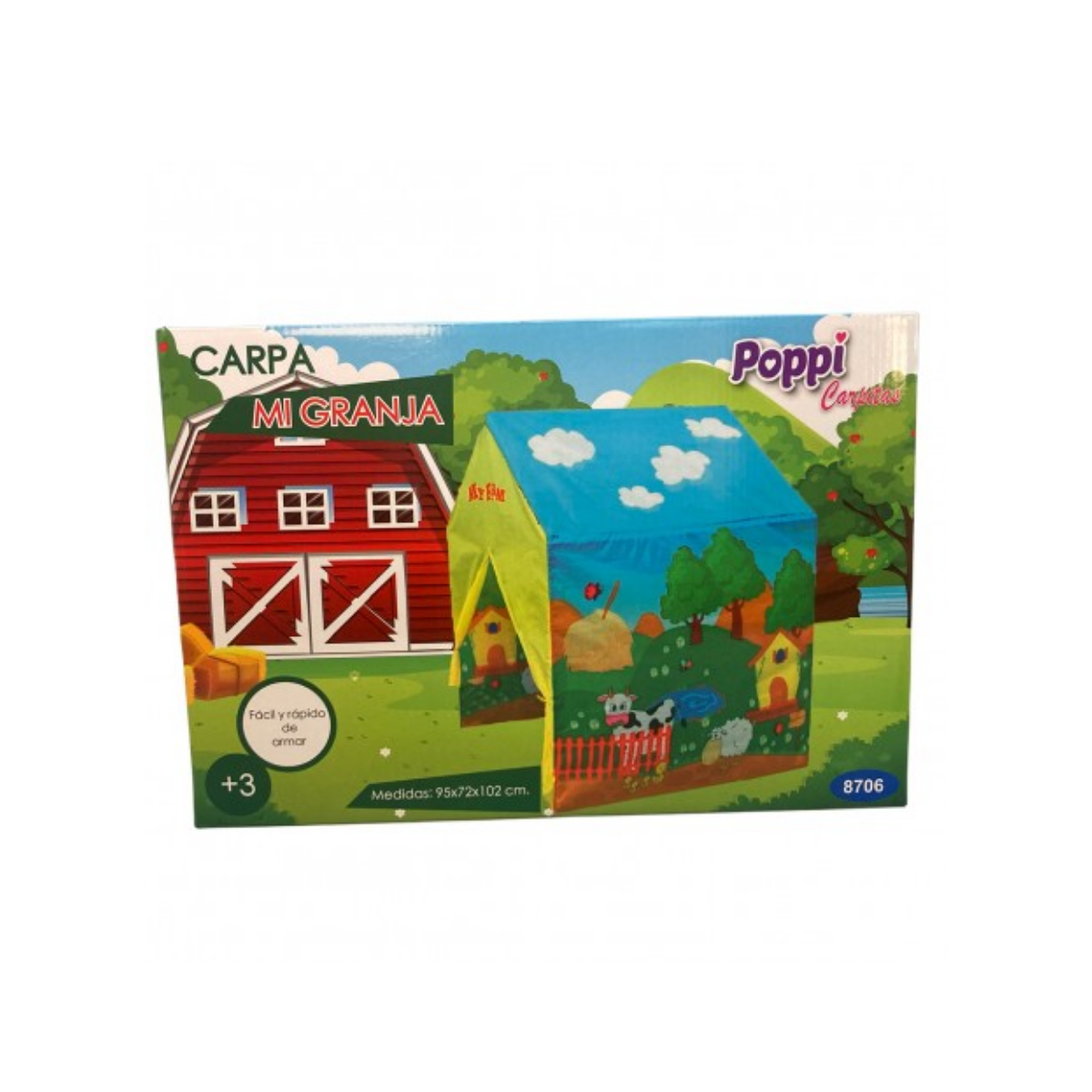 Carpa Infantil Temática Granja 95x72x102 cm