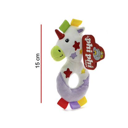 Sonajero Peluche Unicornio Con Cascabel 15cm