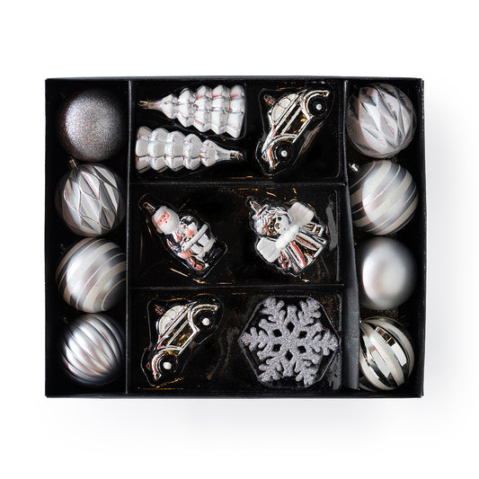 Decoración Navidad Set 20 Adornos Plateados