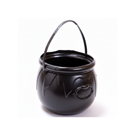 Caldero de Bruja de Plástico Negro (x1)