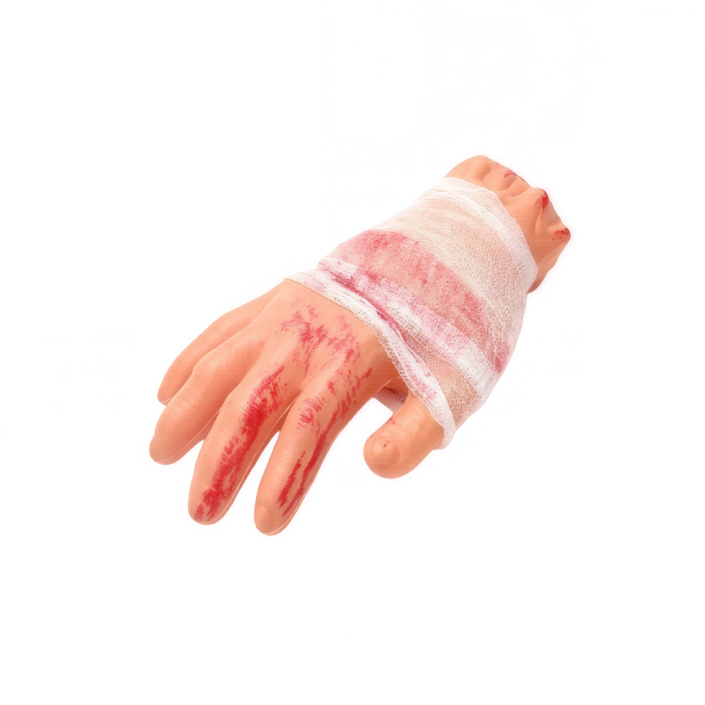 Mano con Sangre y Venda de Plástico Halloween (x1)