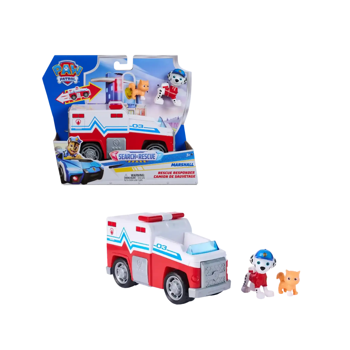 Vehículo de Acción Paw Patrol Marshall Pull Back