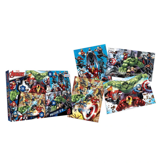 4 Puzzles Rompecabezas Marvel Avengers 30-36 Piezas Vengadores Tapimovil
