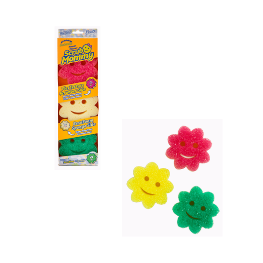 Esponjas Scrub Mommy Power Flower Edición Especial - Pack x3
