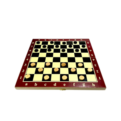 Juego 3 en 1 de Madera: Ajedrez, Damas y Backgammon