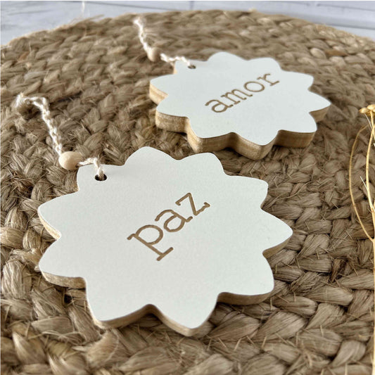 Decoración Colgante Flor Grabadas 2 Unidades