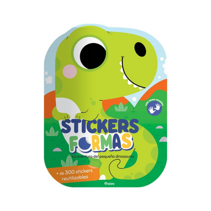Libro de Actividades con Stickers Formas: La Aventura de Pequeño Dinosaurio