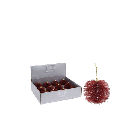 Adorno Navidad Bola Rama Roja 10 cm