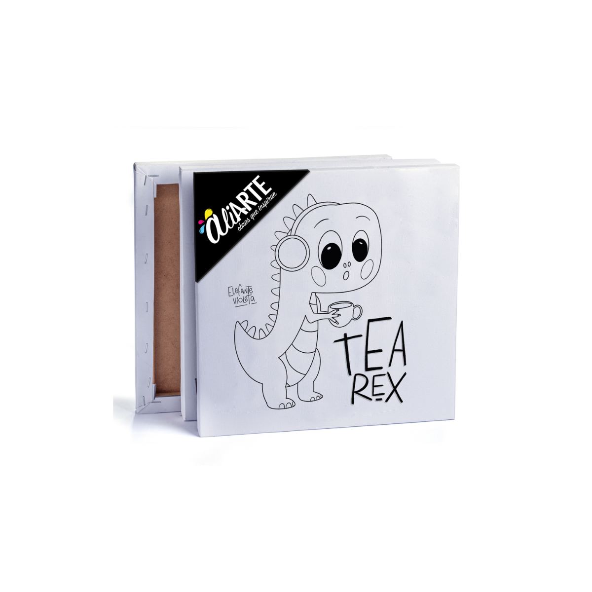 Bastidor 30x30 Elefante violeta 001