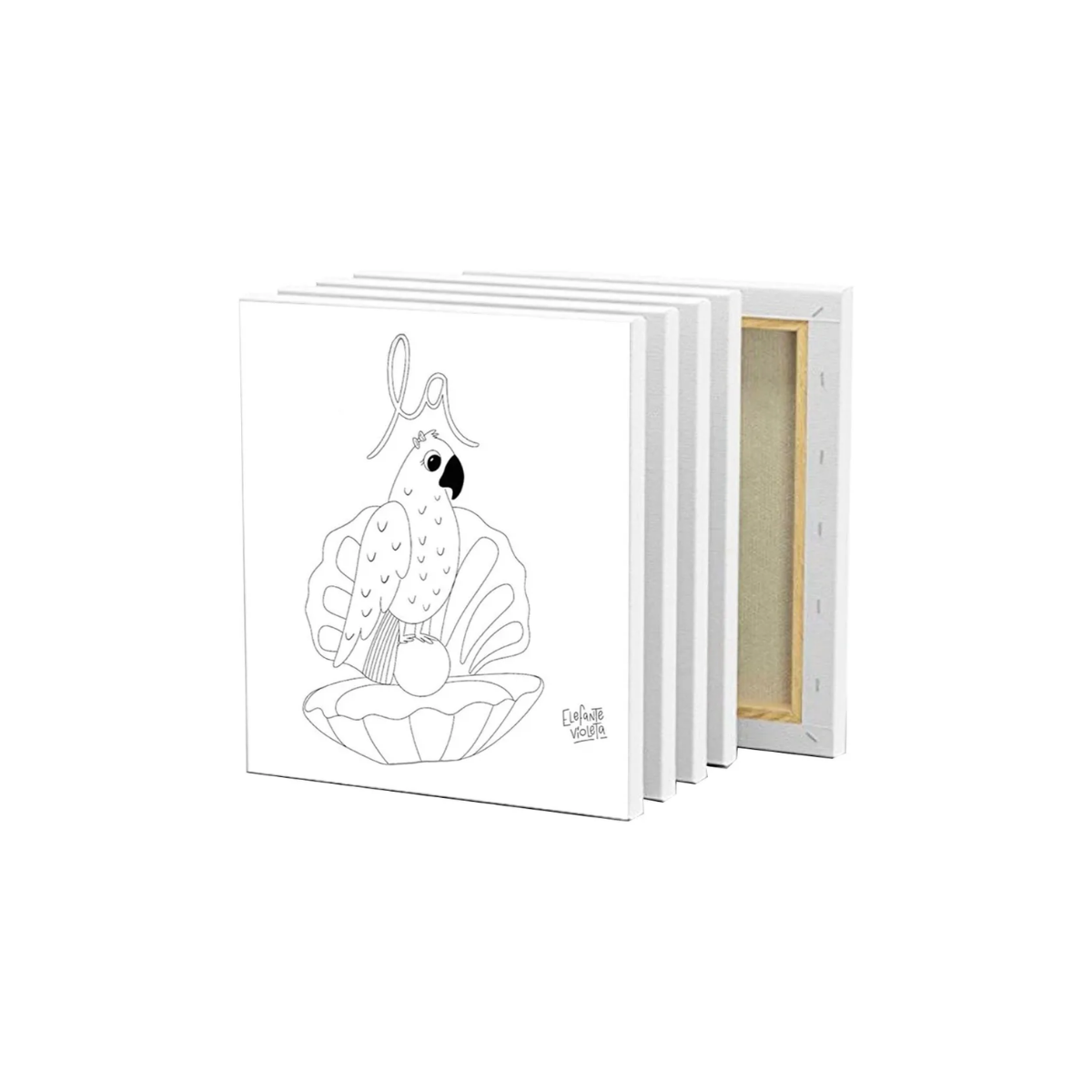 Bastidor 30x30 Elefante violeta 006