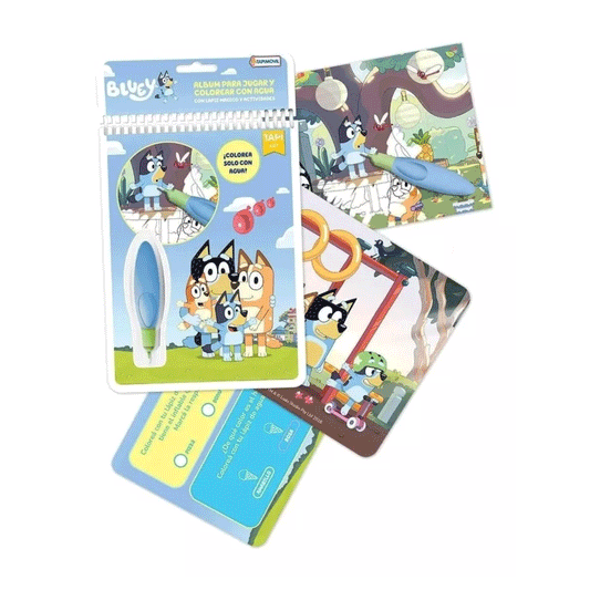 Libro  Colorear Pinta Facil Agua Wow Mágico Bluey  Tapimovil