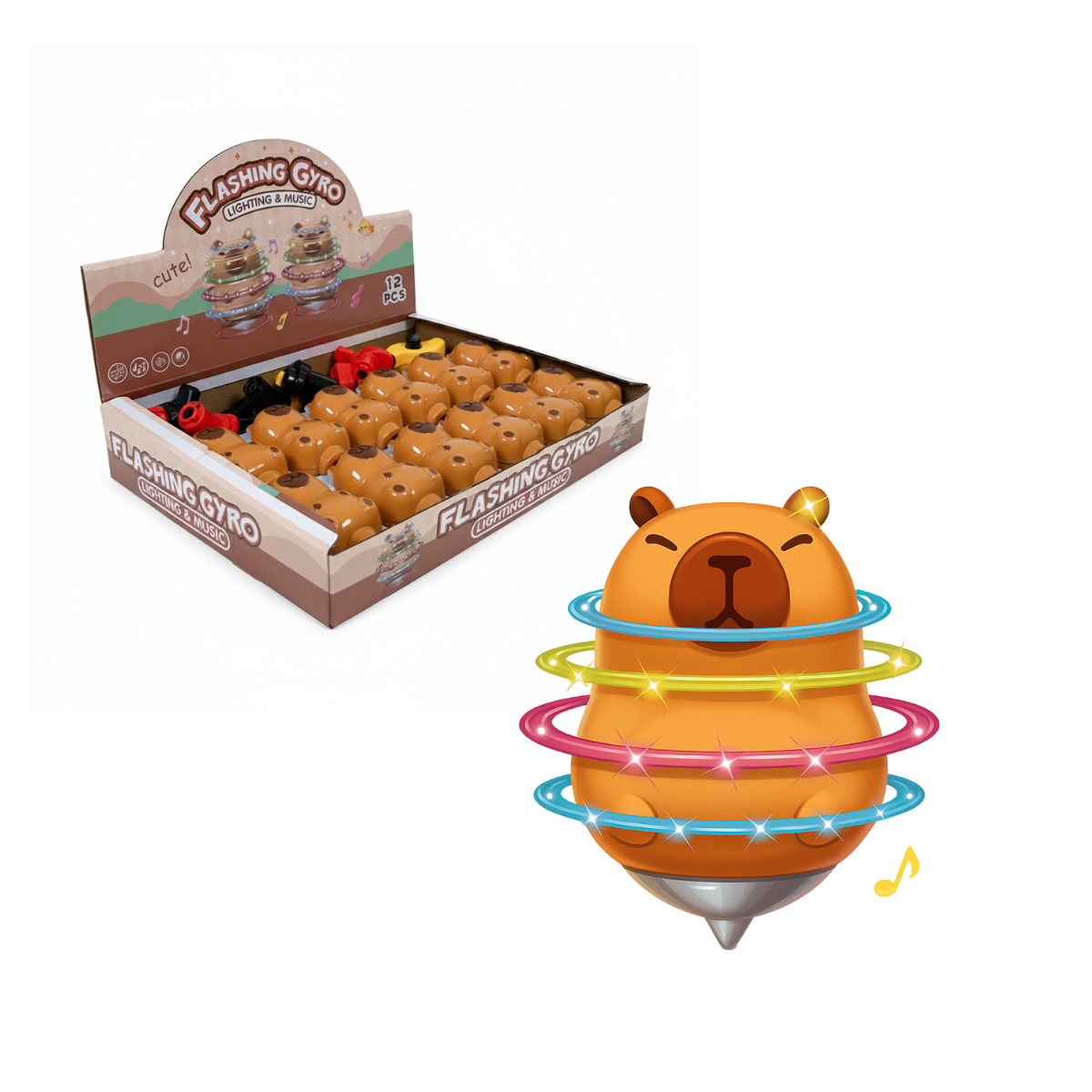 Trompo con Luces y Sonidos Mundo Capy by Juliana