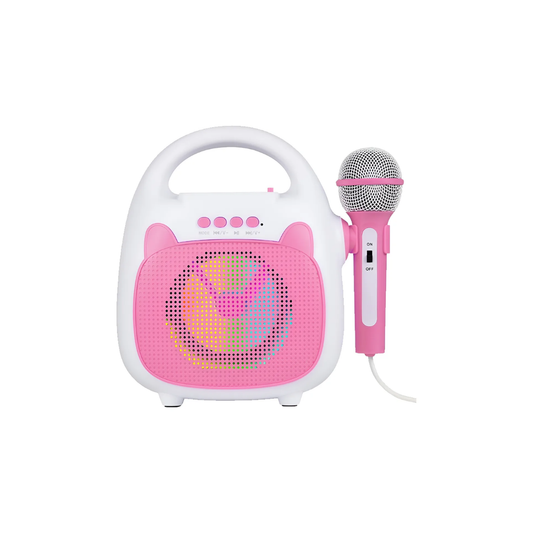 Parlante Con Microfono Rosa