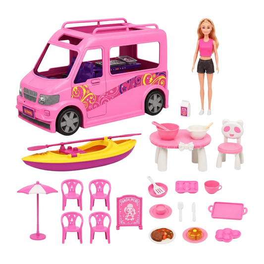 Camper Caravana Rosa con Luz y Sonido
