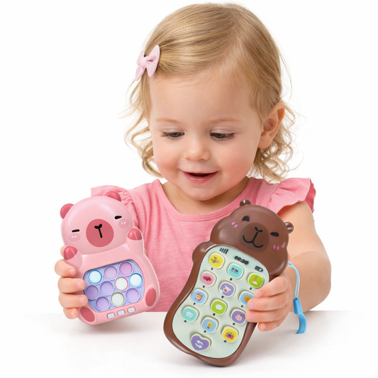 Set 2 en 1: Pop It Electrónico + Teléfono Capy