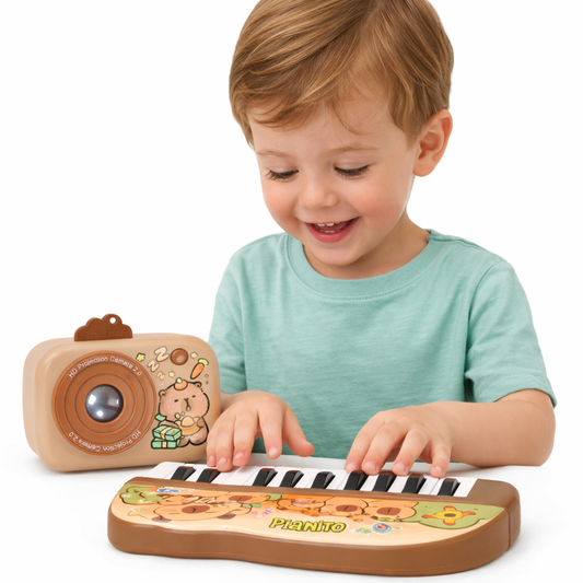 Set Cámara Proyector con Discos + Pianito Capy