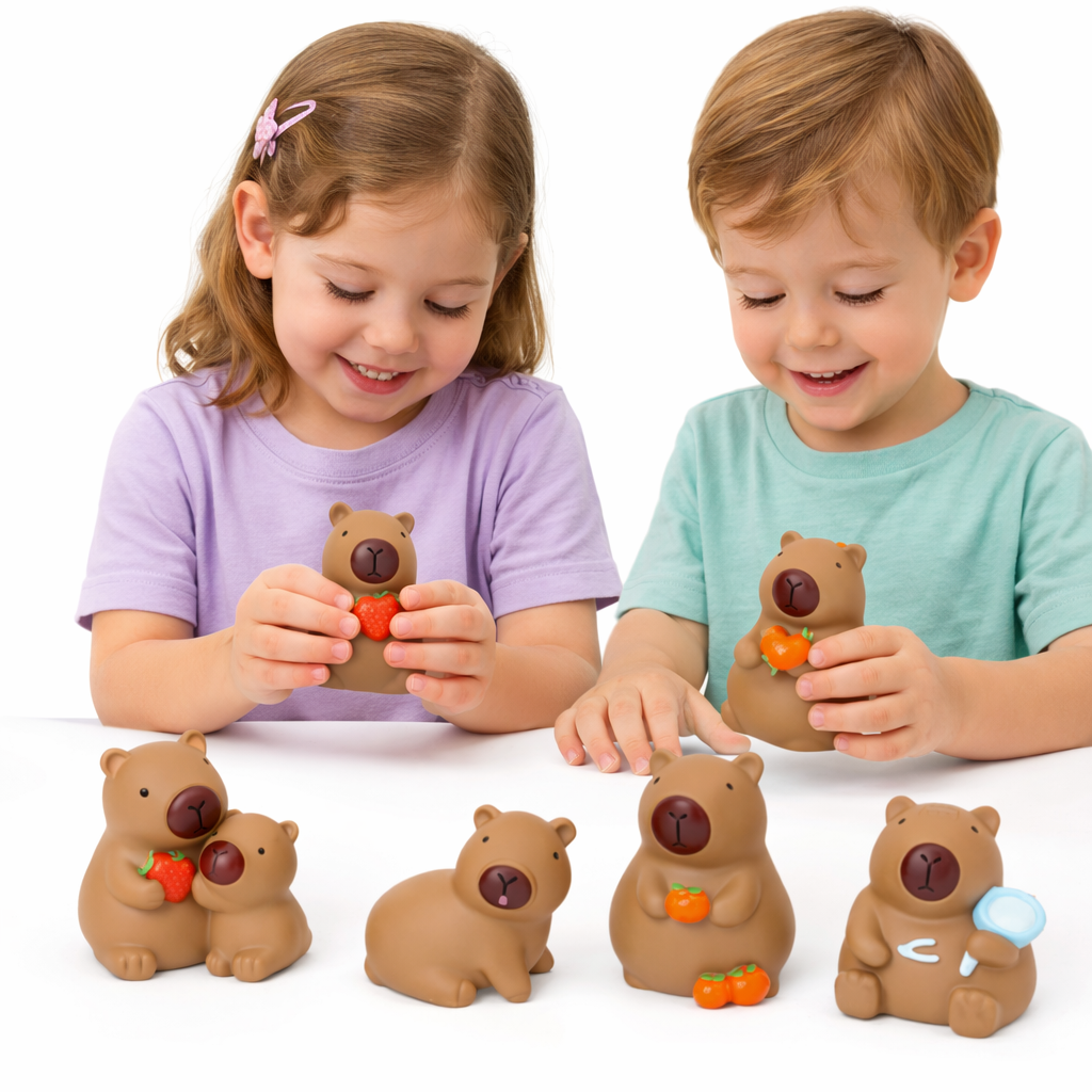 Set Figuras Coleccionables Capy – La Familia Capy + 1 Sorpresa